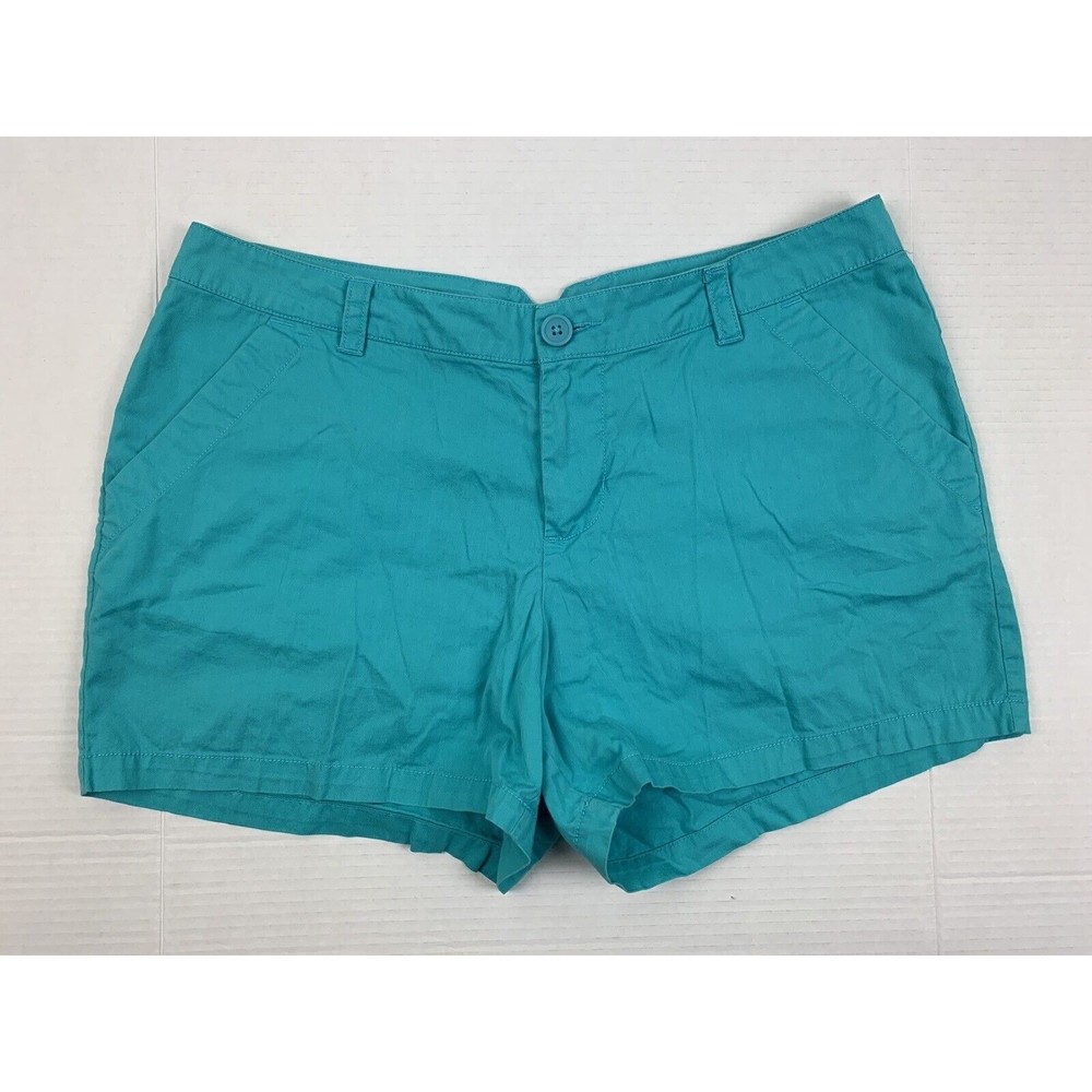 Columbia Women's Size 12 Light Blue Aqua (34x3,5) 100% Cotton Chino Shorts